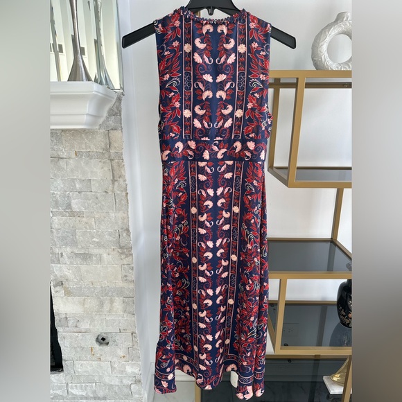 New FARM Rio Boho Navy, Red and Pink Floral Dress - Picture 4 of 8